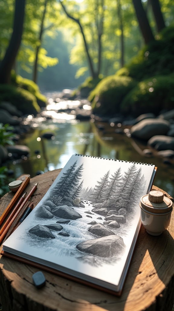 capturing flowing mountain stream
