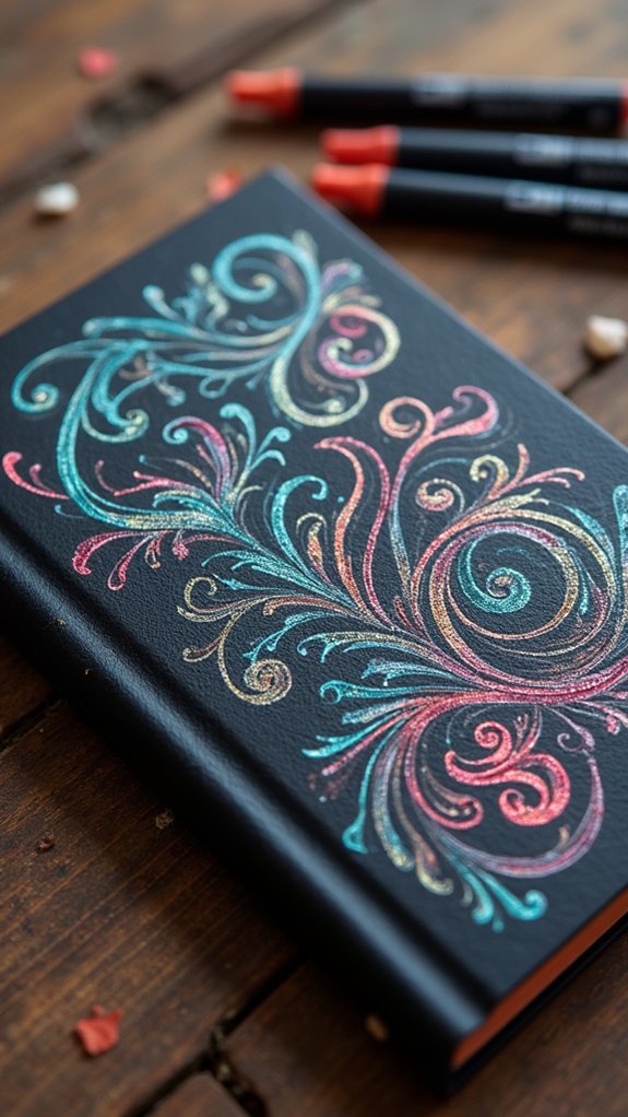chalkboard style personalized sketchbook covers