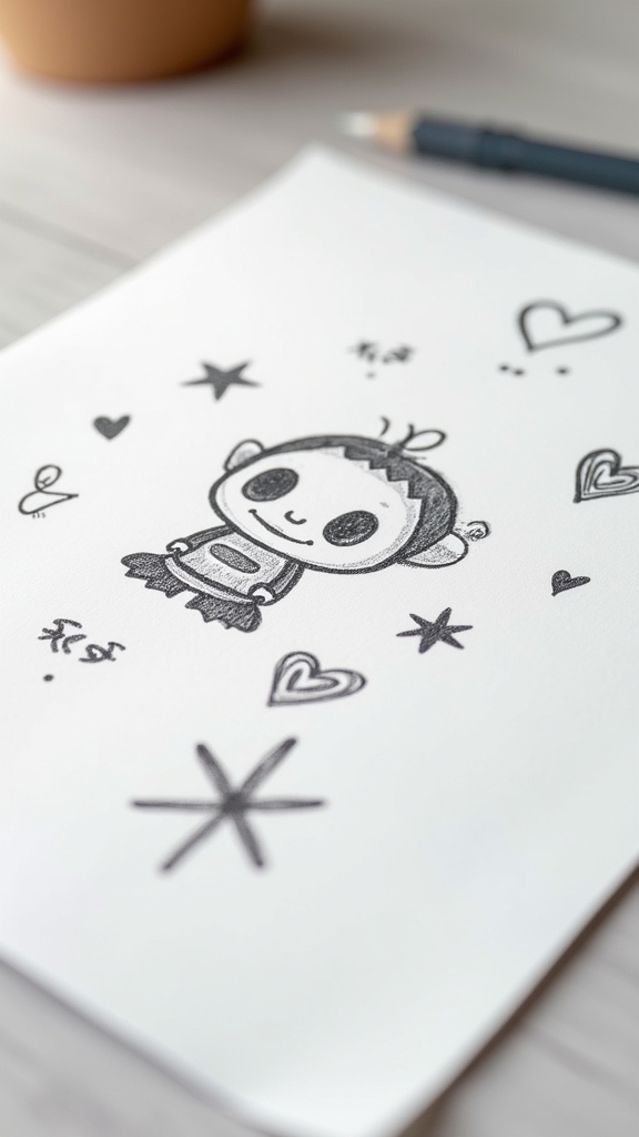 charming heart doodle techniques