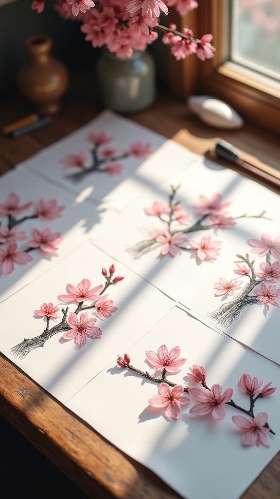 cherry blossom drawing techniques