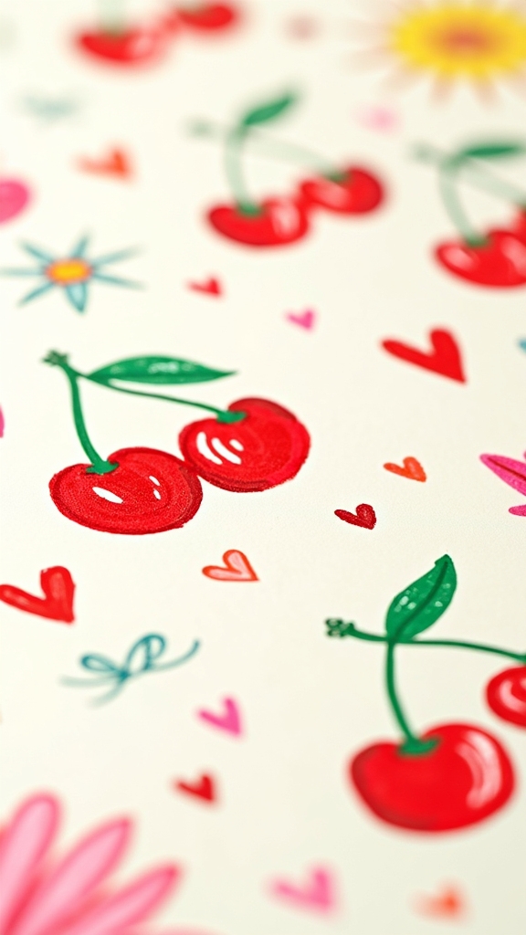 cherry doodle drawing guide