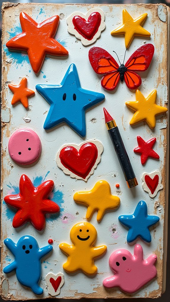 chunky sticker collage art