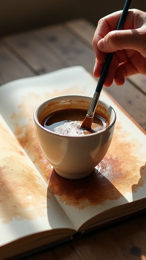 coffee watercolor brush techniques