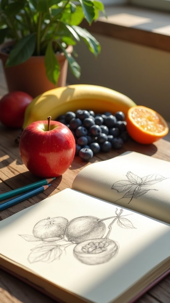 colorful fruit sketching fun