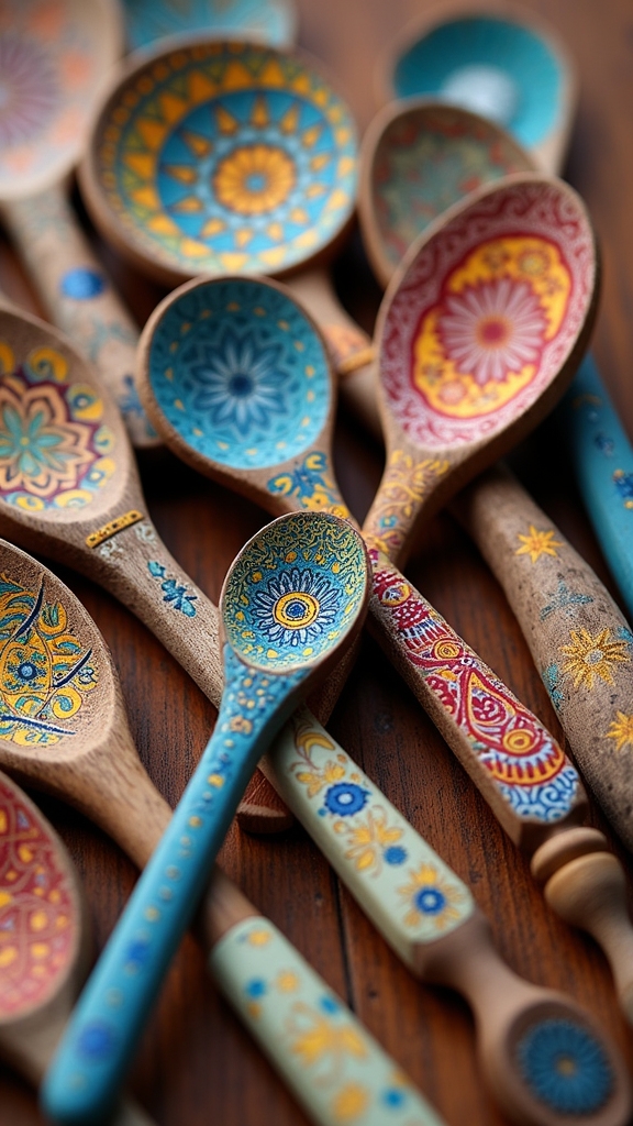 colorful kitchen art utensils