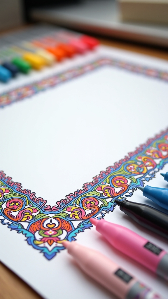 colorful repeating motif borders