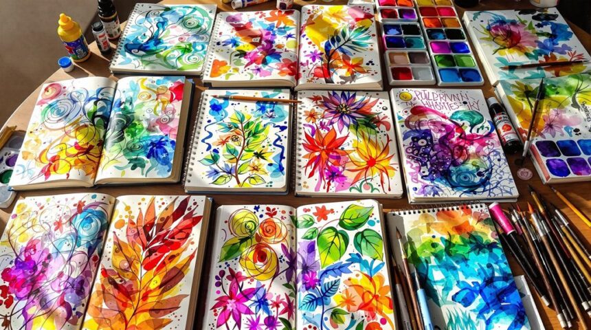colorful sketchbook painting ideas