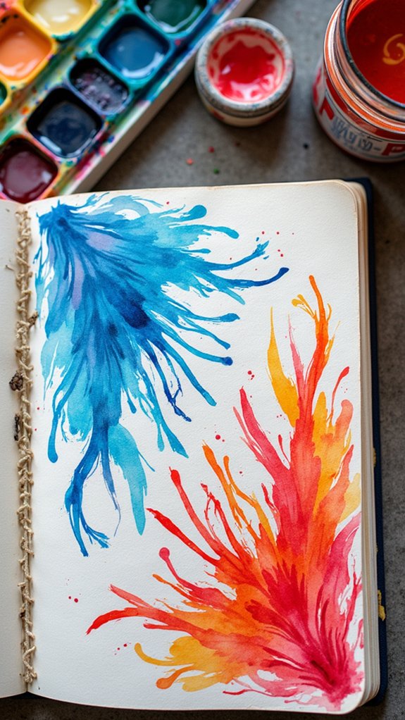 colorful watercolor doodle strokes