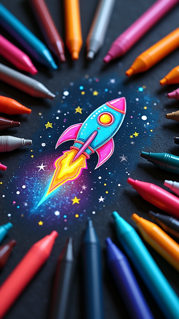 cosmic rocket art techniques
