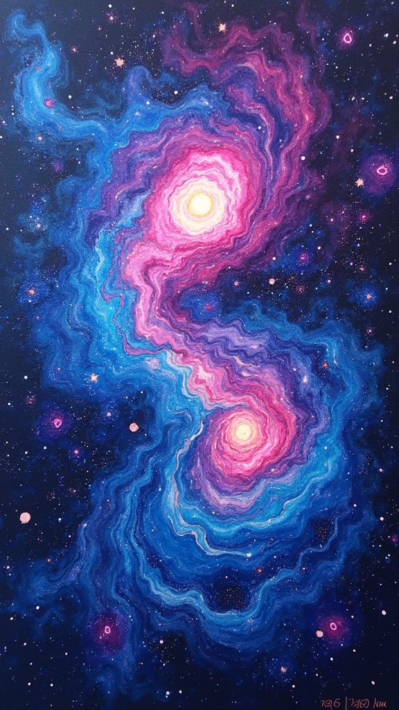 cosmic vibrant galaxy art