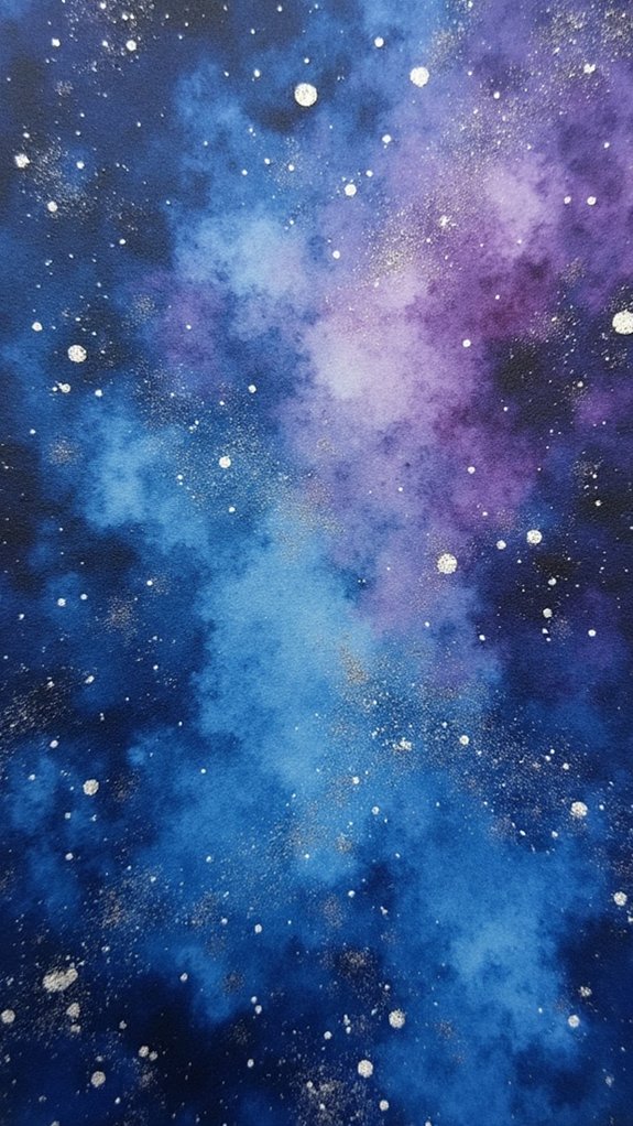cosmic watercolor painting process