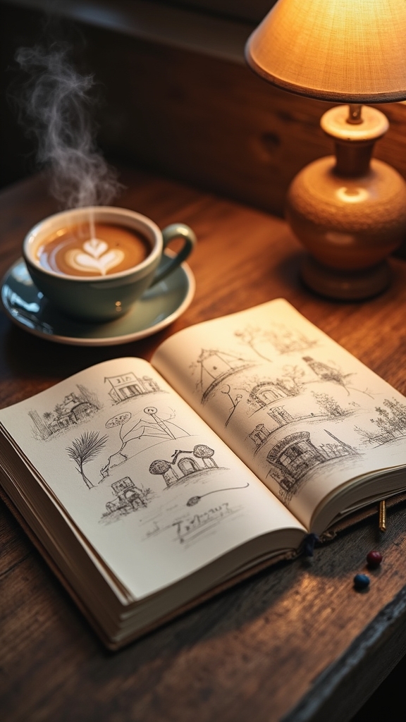 cozy beverage sketching ideas