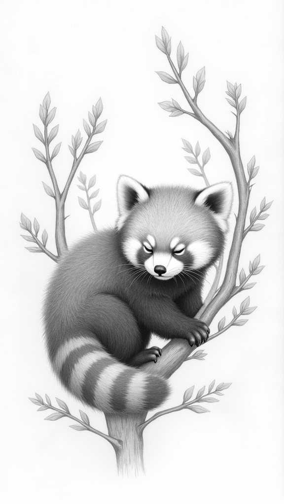 cozy peaceful red panda