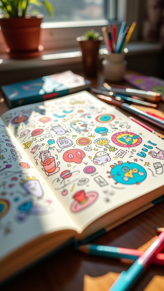 creative bursts in doodling