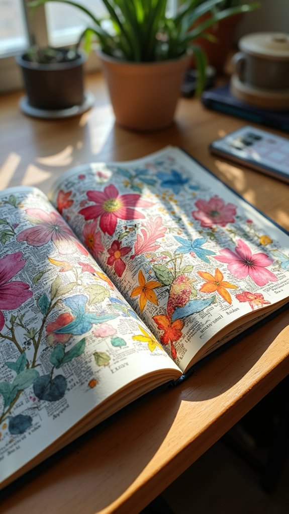 creative collage sketchbook pages