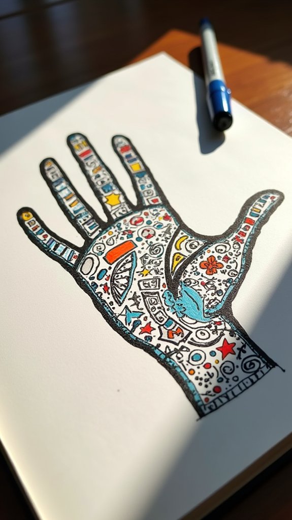 creative hand outline art