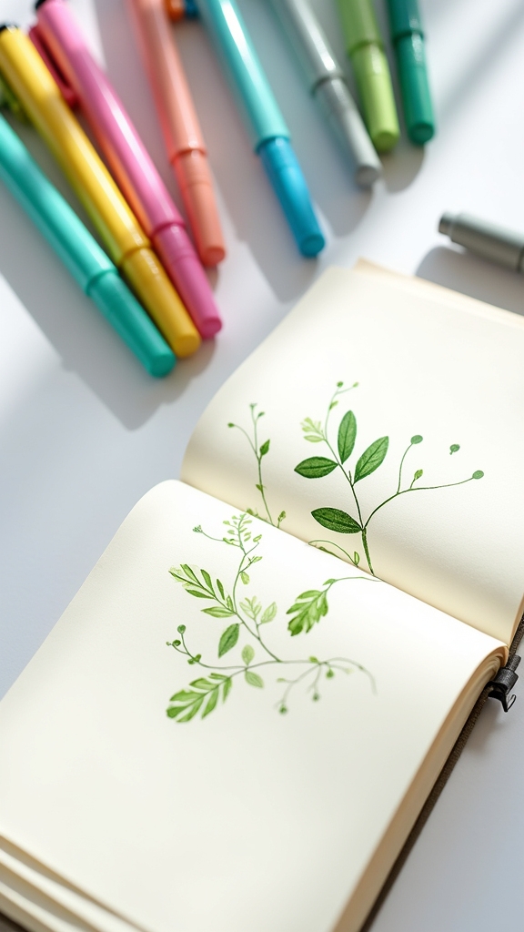 creative leafy branch doodles