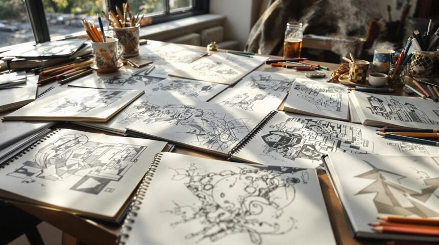 creative sketchbook drawing prompts