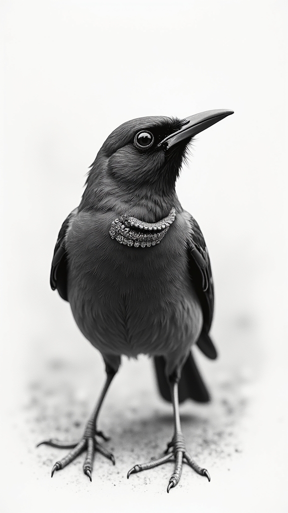curious blackbird shiny ring