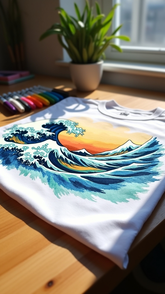 custom t shirt wave designs
