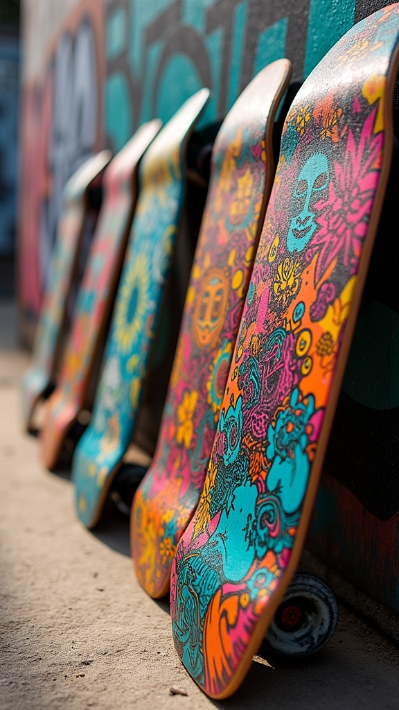 custom vibrant skateboard art