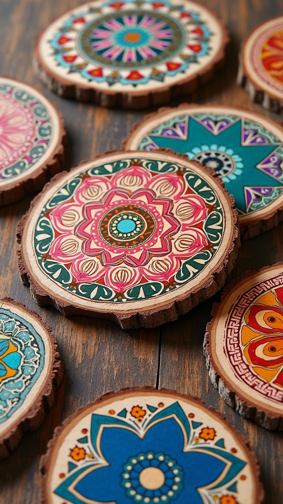 custom wooden slice coasters