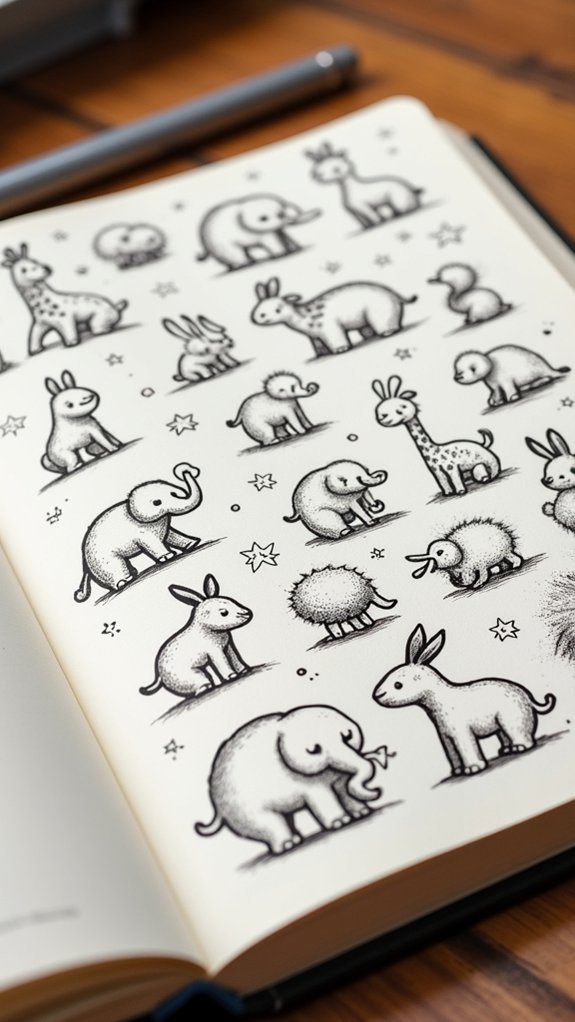 cute and quirky animal doodles