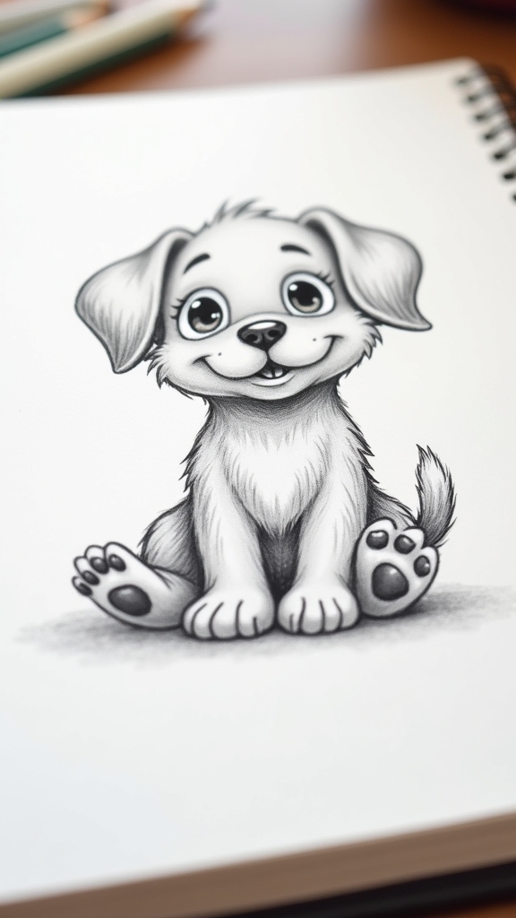 cute cartoon puppy drawing