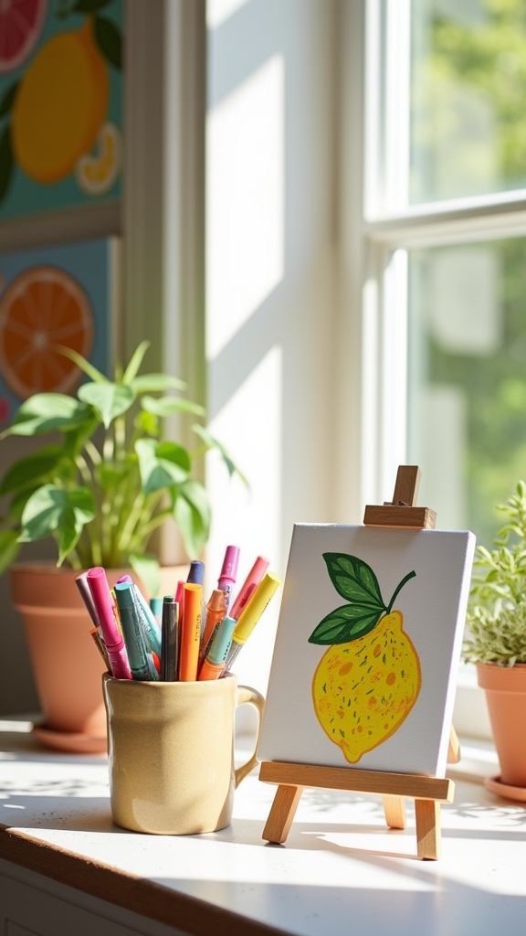 cute lemon canvas art