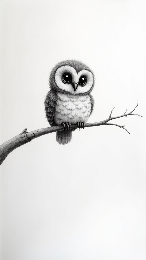 cute owl on branch
