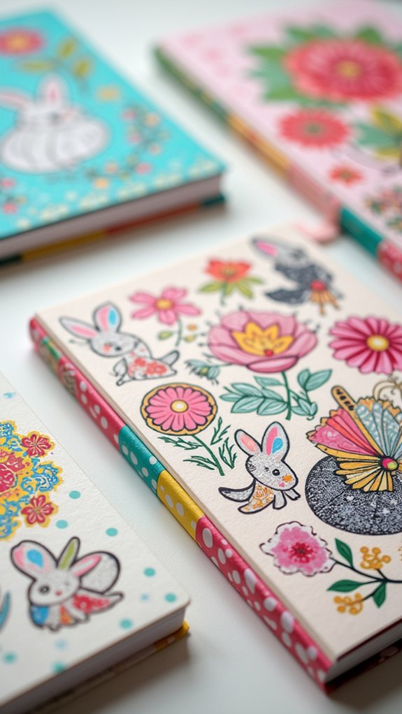 decorate sketchbook with stickers