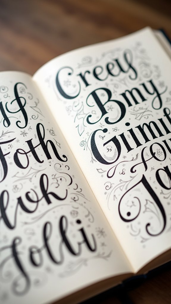 decorative font embellishments enhance creativity