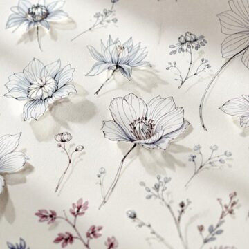 delicate floral sketch ideas