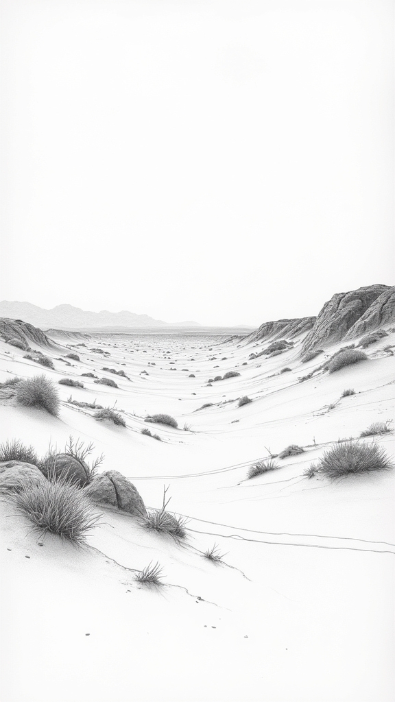 desert landscape drawing techniques