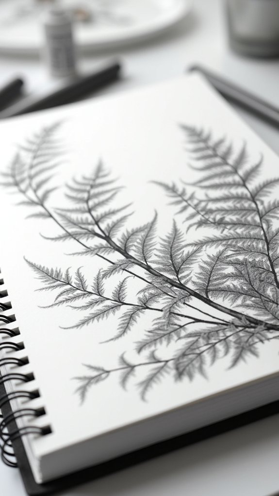detailed botanical pencil artistry