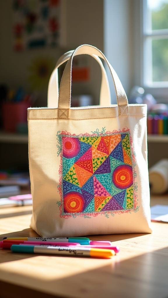 diy geometric tote masterpiece