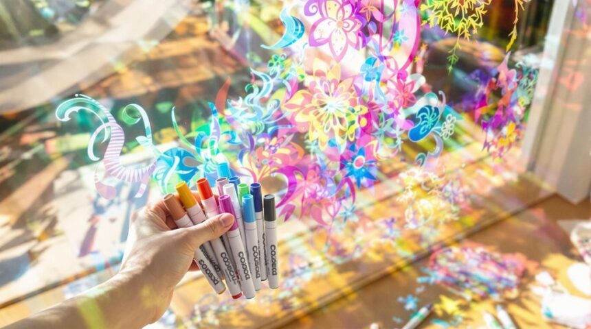 diy posca window art