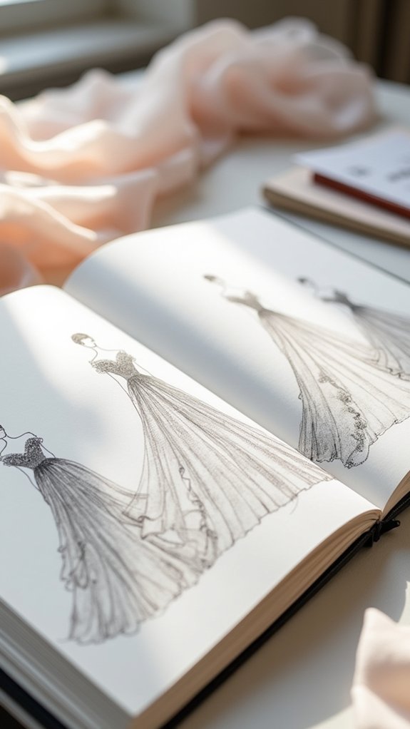 dramatic bridal gown features