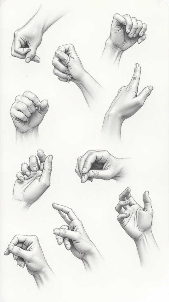 draw hands in poses