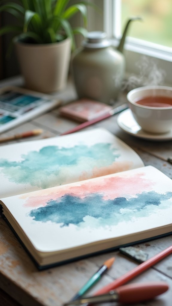 dreamy watercolor atmospheric washes