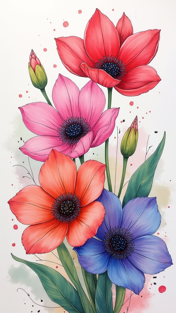 dreamy watercolor floral technique