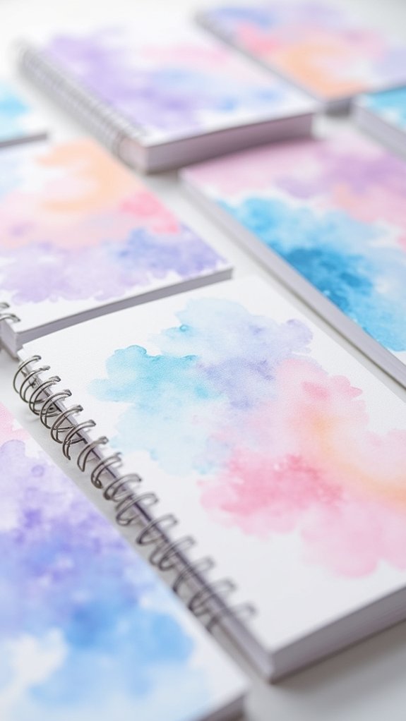 dreamy watercolor sketchbook covers