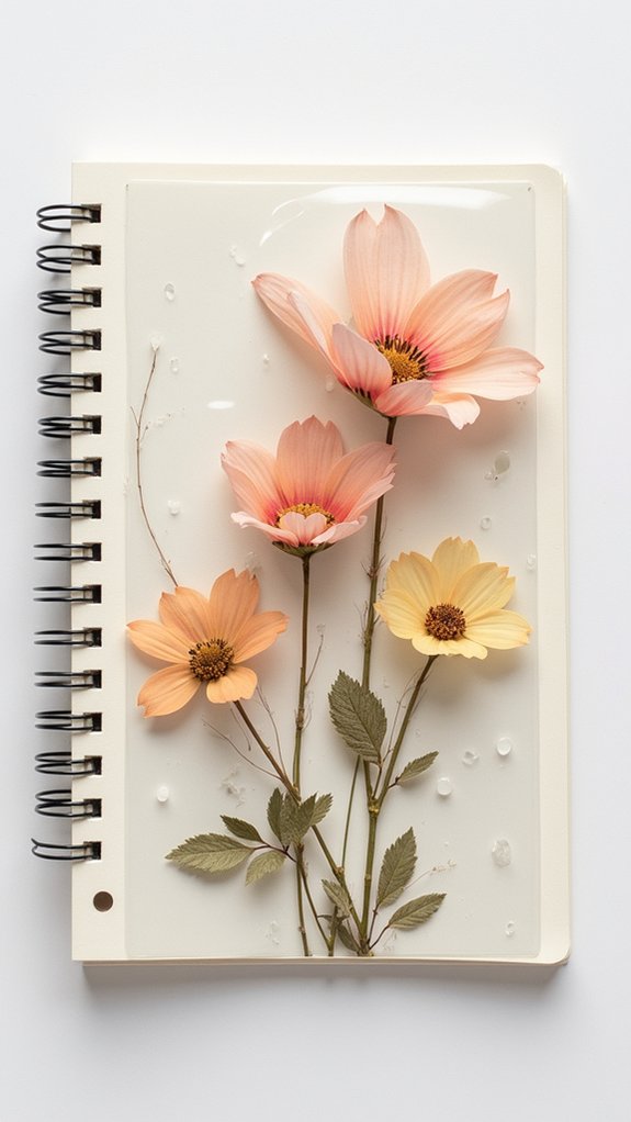 dried flowers transparent layering