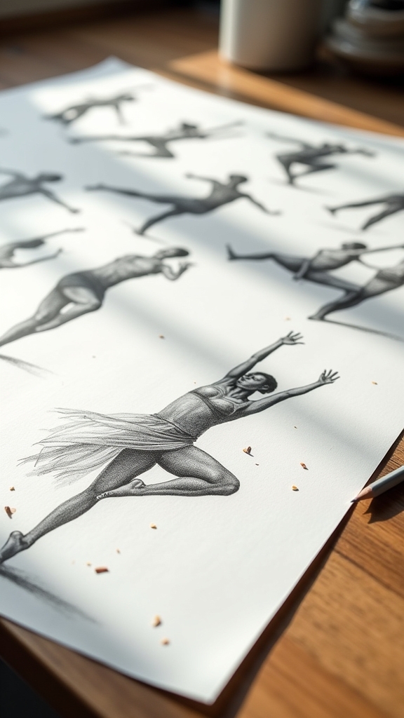 dynamic human figure sketches
