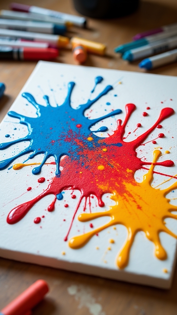 dynamic splatter art techniques