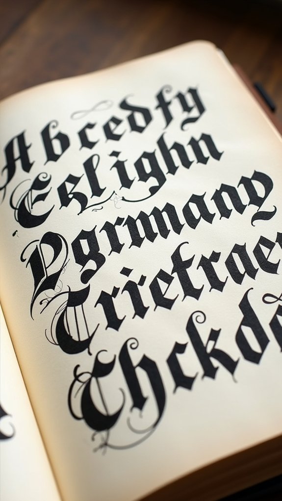 elegant gothic lettering technique