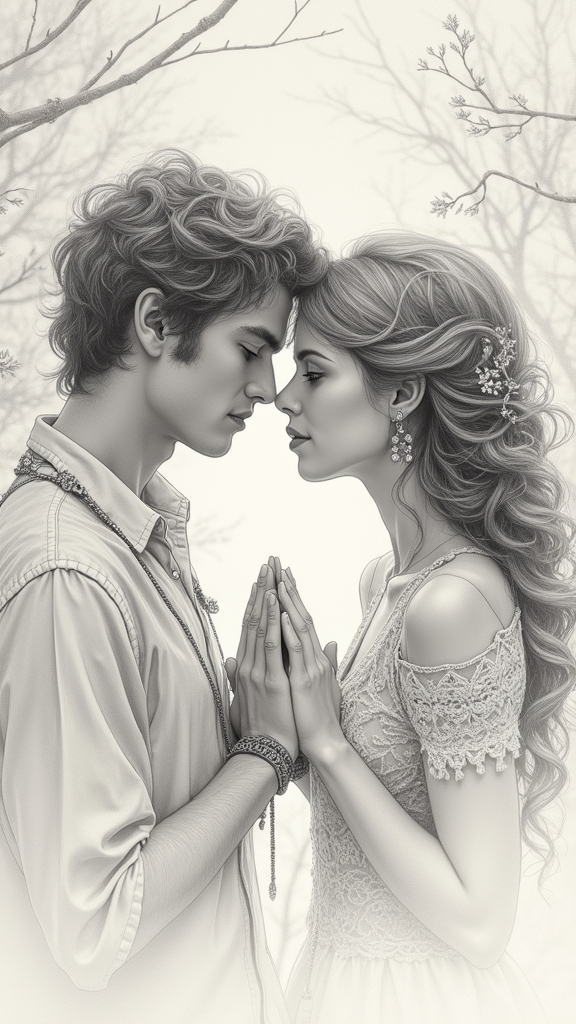 enchanted love story sketches