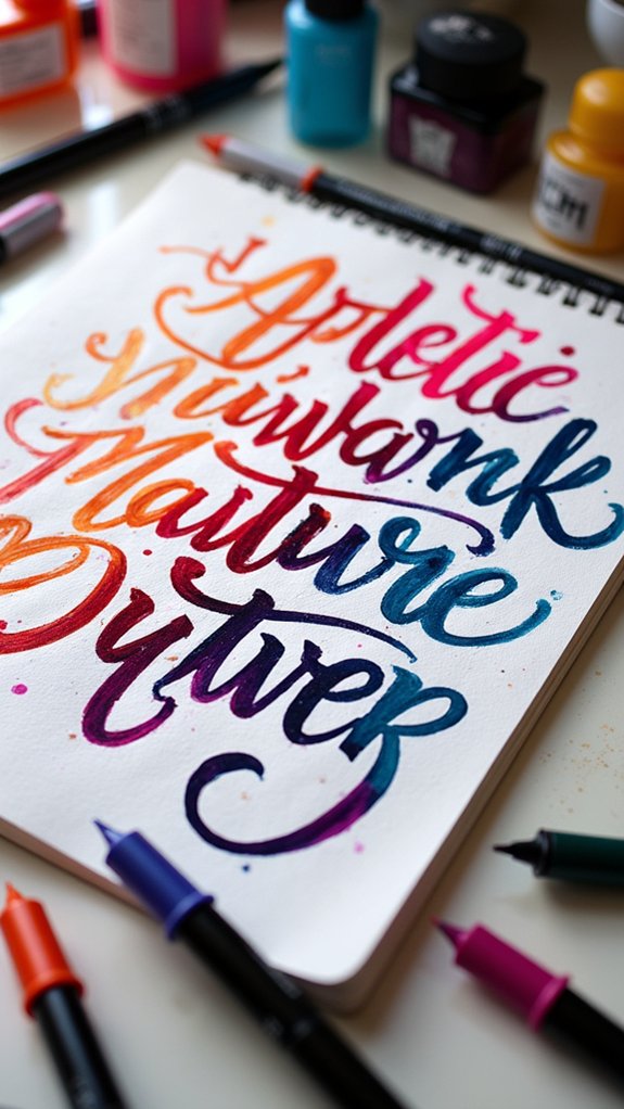 energetic brush lettering style