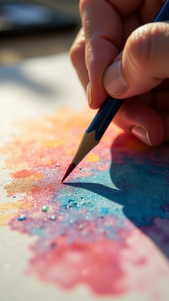 enhancing watercolor pencil details
