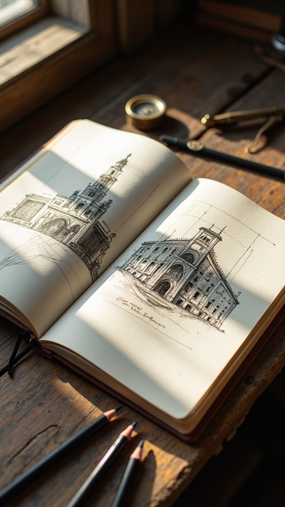exploring whimsical architectural sketches